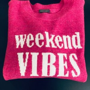 Vince Camuto Pink “Weekend Vibes” Sweater!